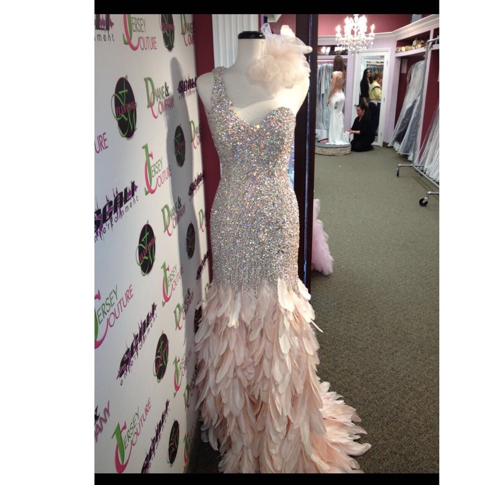 Crystal and feathers Gown