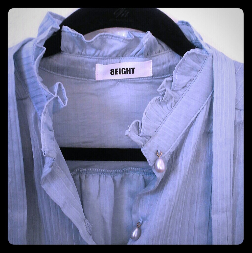 8Eight French Style Powder blue blouse