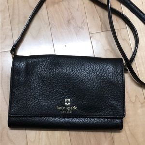 KateSpade black leather crossbody