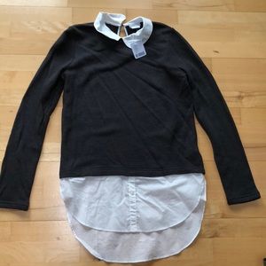 Cooperative Black Sweater with Peterpan Collar NWT