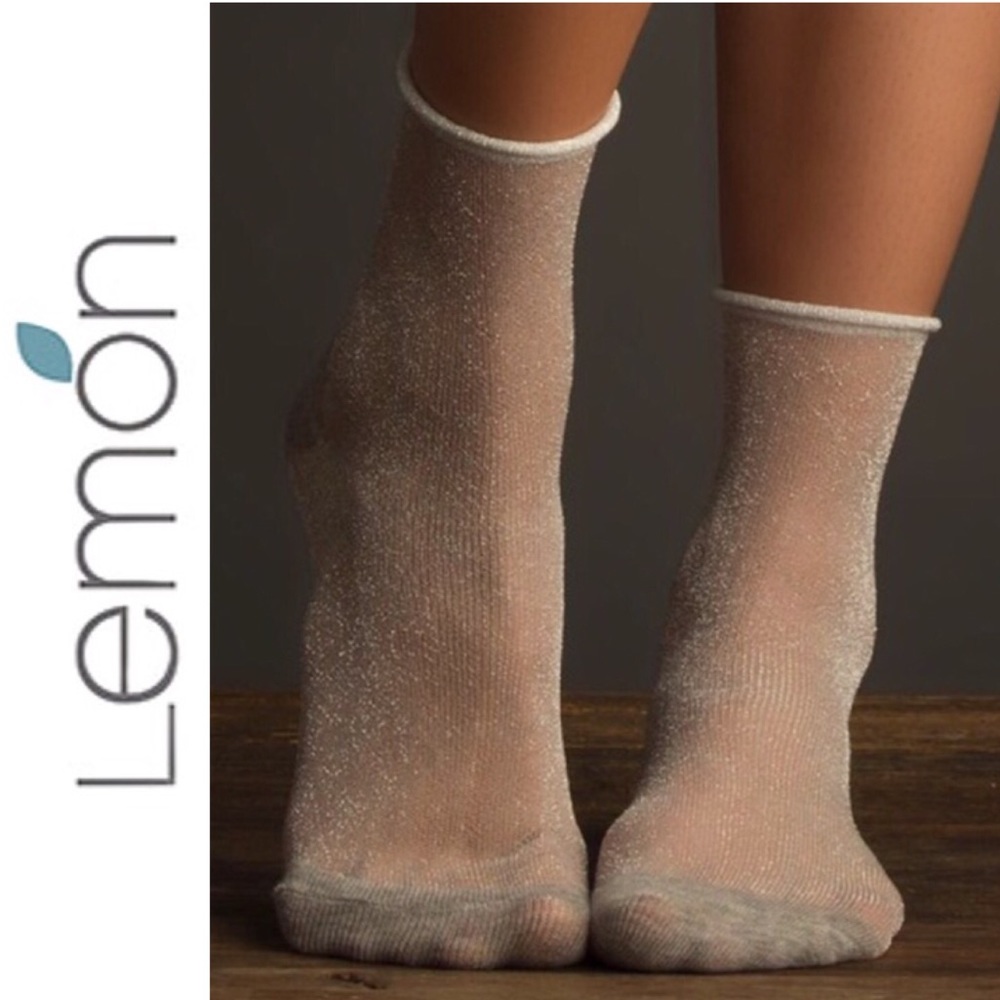 Silver Metallic Ankle Socks