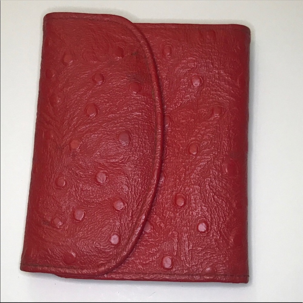 Cherry Red faux leather bi-fold wallet