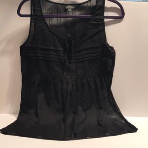 Eddie Bauer black linen tank top