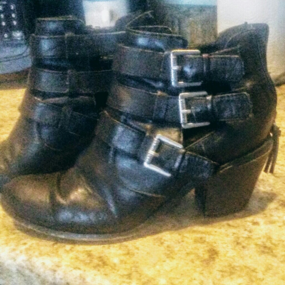 G by Guess black buckle booties