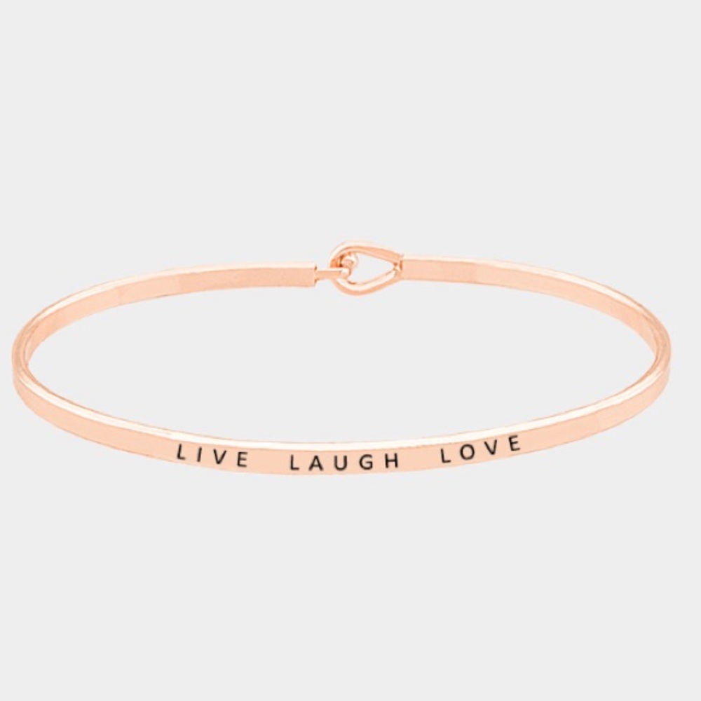 Live Laugh Love Rose Gold Tone Bracelet