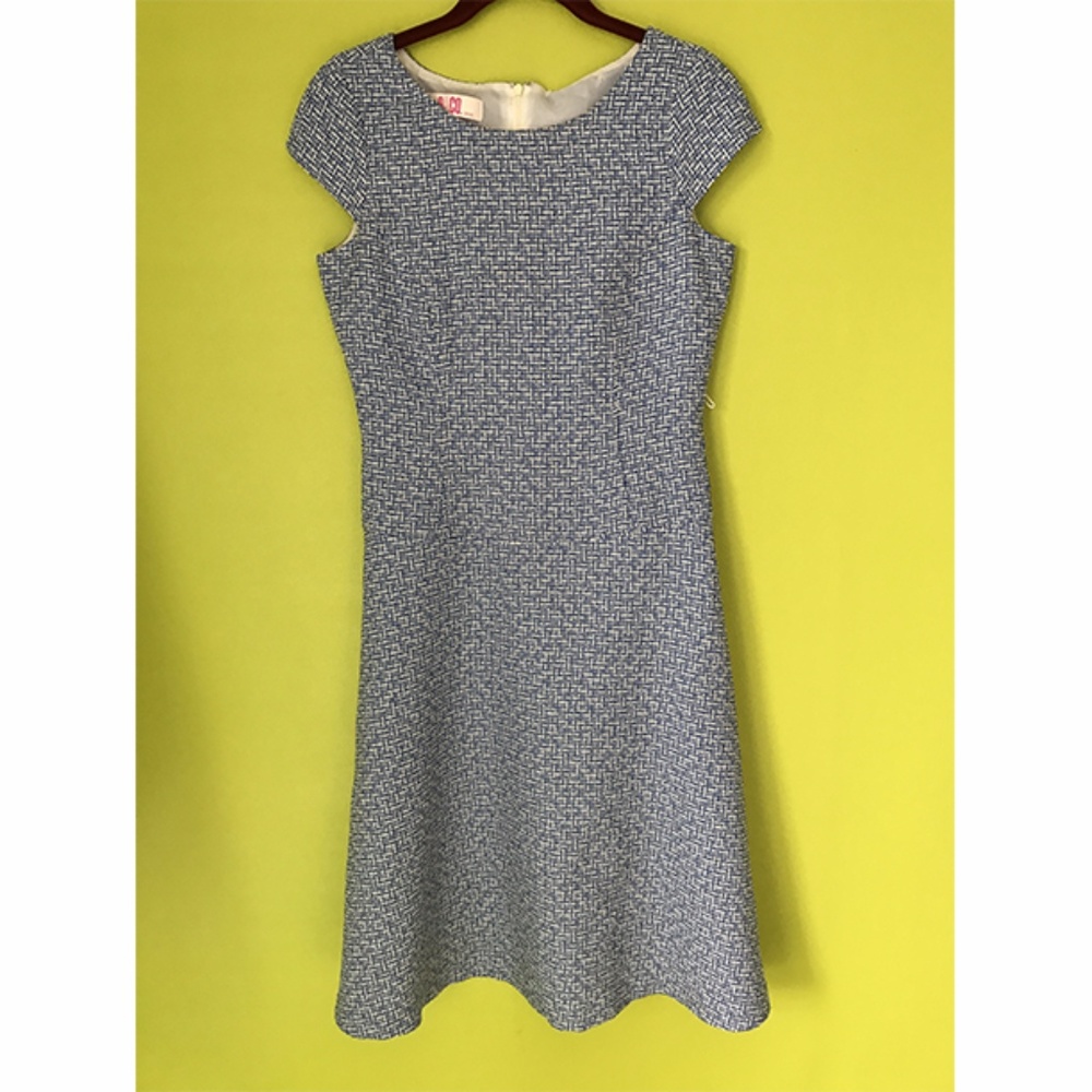 9&Co. Skater Fit & Flare Basketweave Dress Sz 2