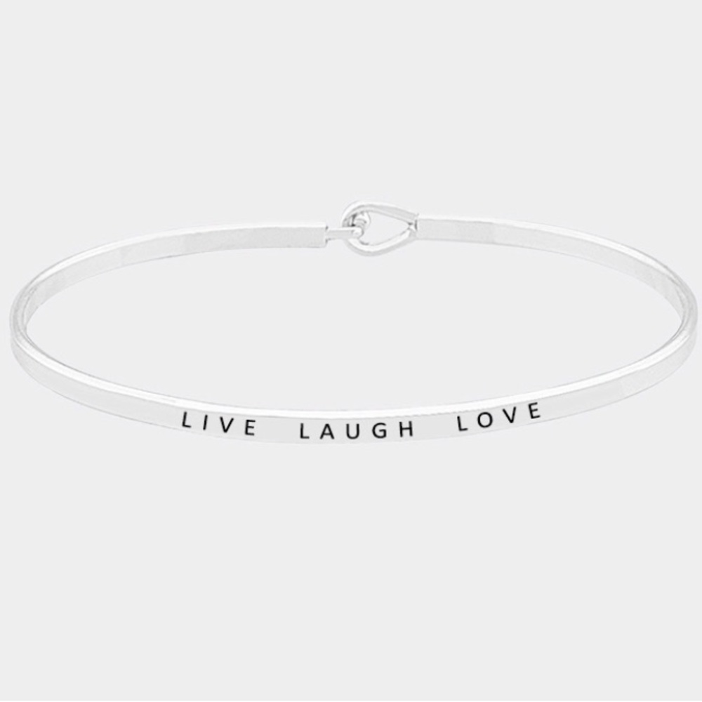 Silver Tone Live Laugh Love Bracelet