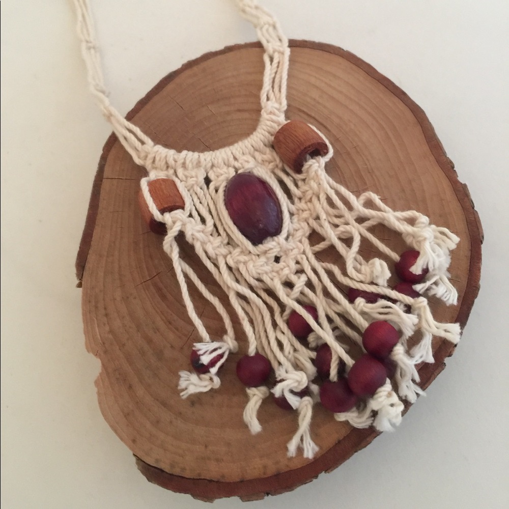Vintage : Awesome New Old Stock Macrame Necklace - Picture 4 of 5