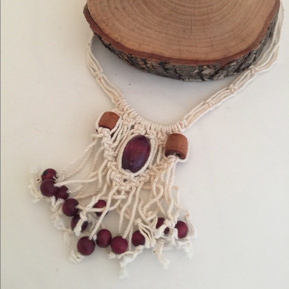 Vintage : Awesome New Old Stock Macrame Necklace - Picture 2 of 5