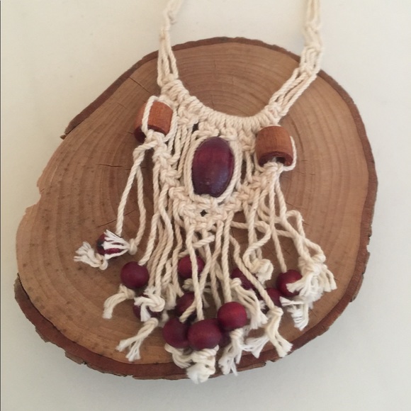 Vintage : Awesome New Old Stock Macrame Necklace - Picture 3 of 5