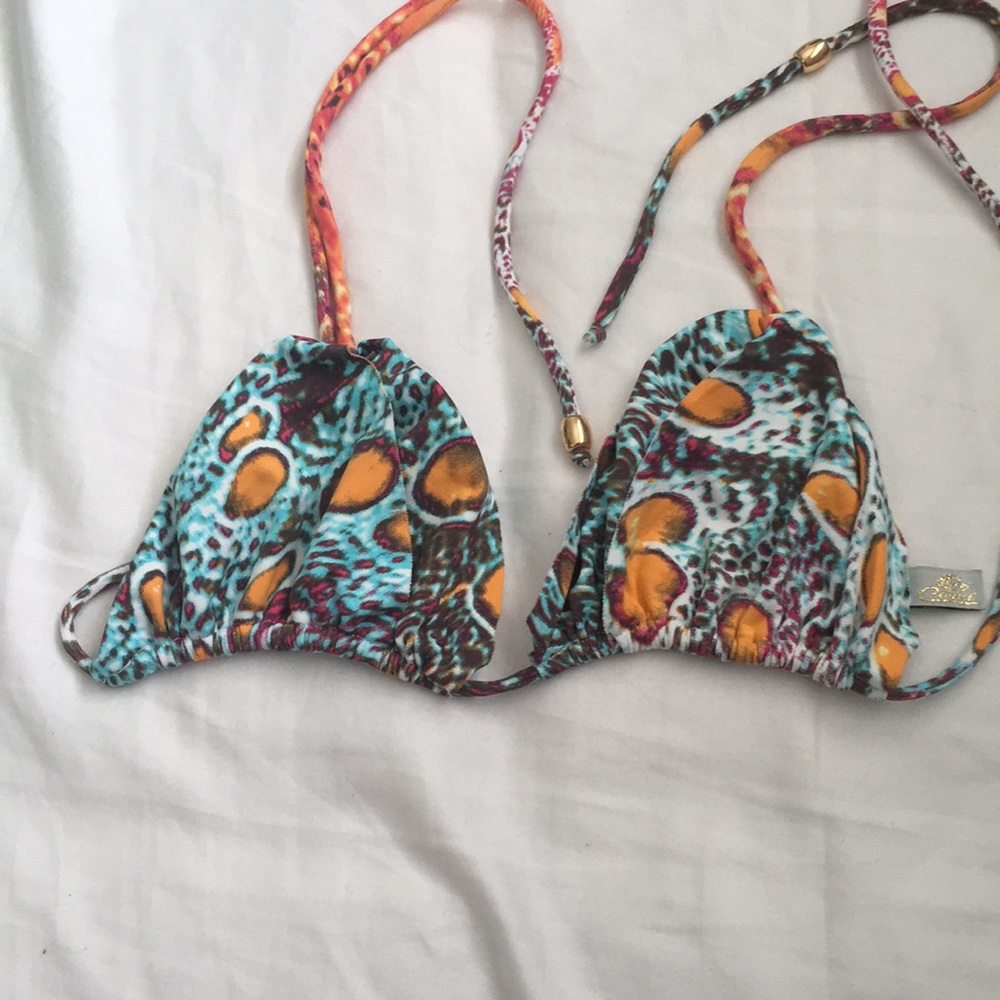 Exotic peacock like bikini top