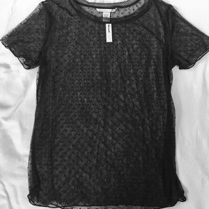Victoria's Secret see-through polka dot shirt