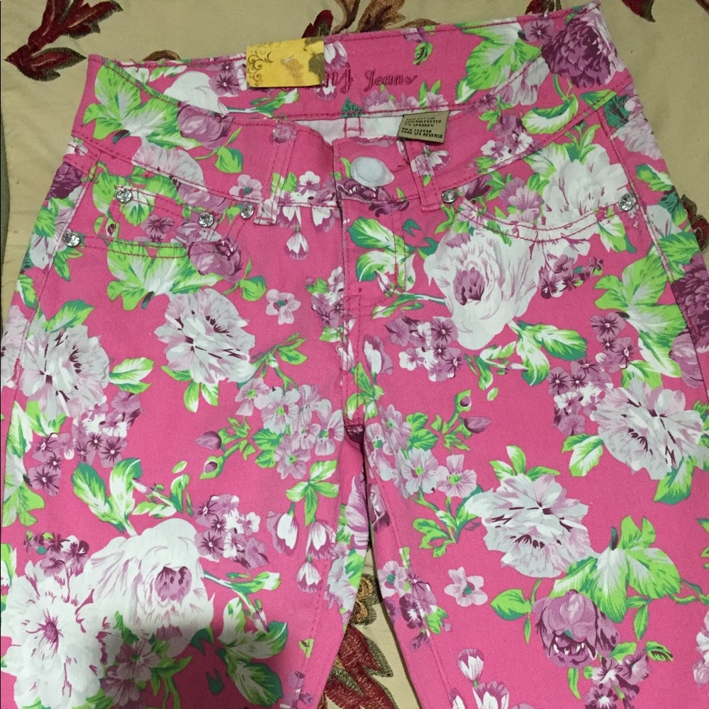 Floral Pink Jeans