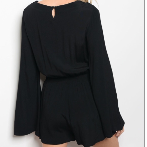 *one left!* Black Long Sleeve Romper - Picture 2 of 2