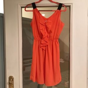 Orange ruffle slip dress!