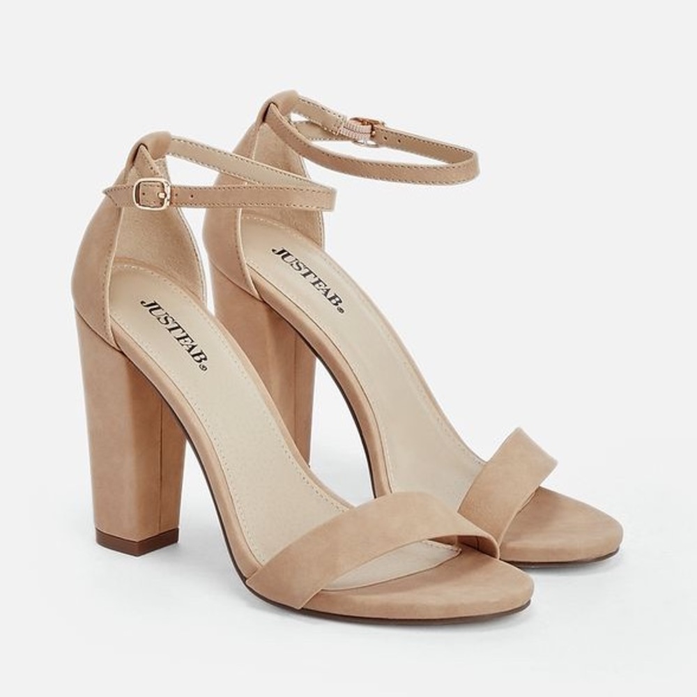 NEW Nude Block Heel Sandals from JustFab