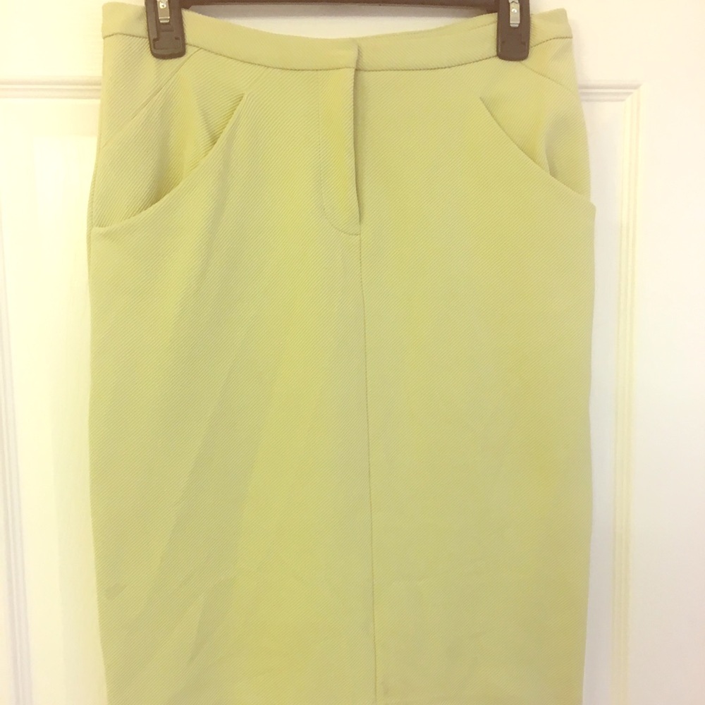 DVF light pastel green pencil skirt LOVELY on!'