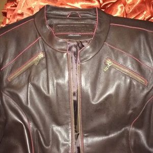 Brown leather jacket