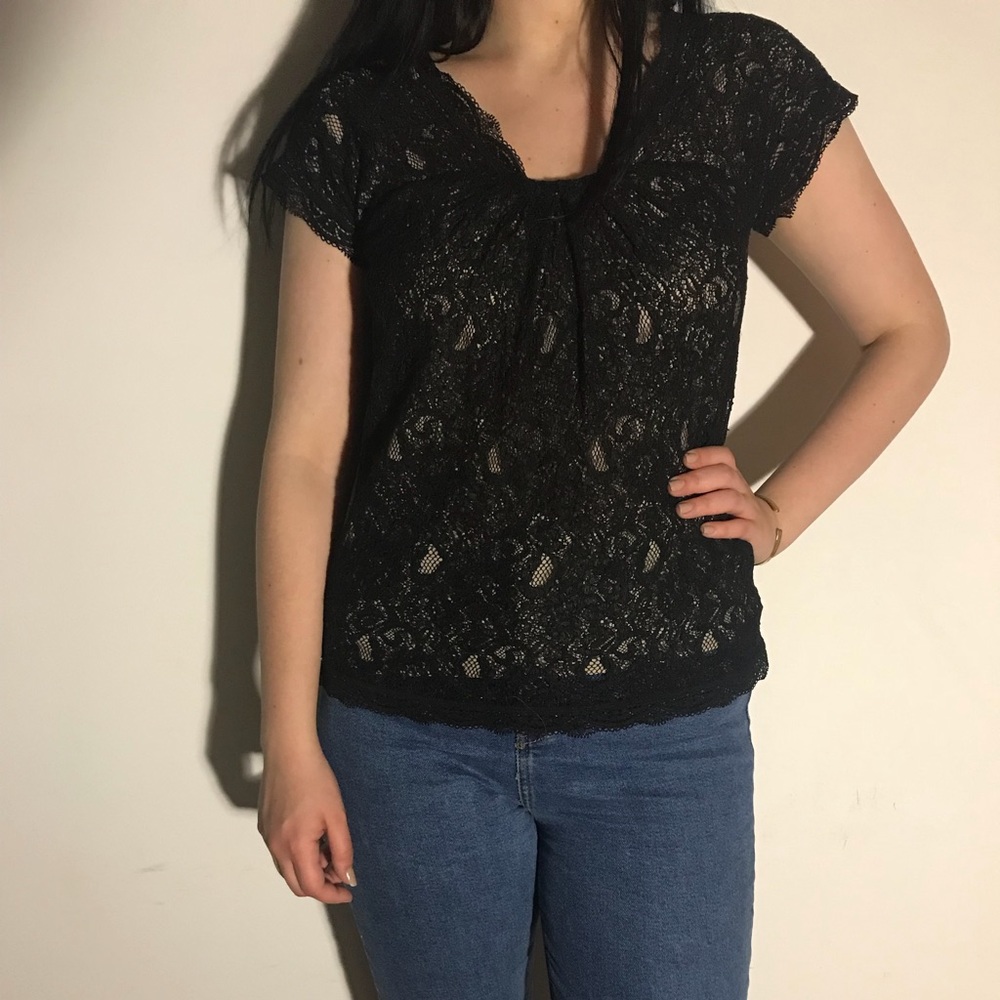 NY&co Black Lace top