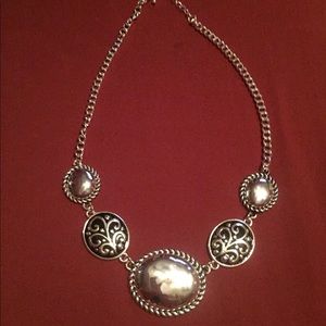Silver and Black Statement Necklace
