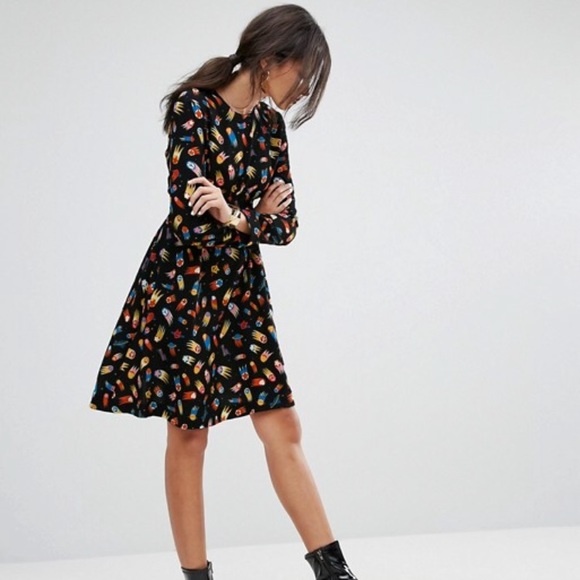 Love Moschino Dresses & Skirts - • Moschino • Comet Rocket Ship Print Dress 6 New