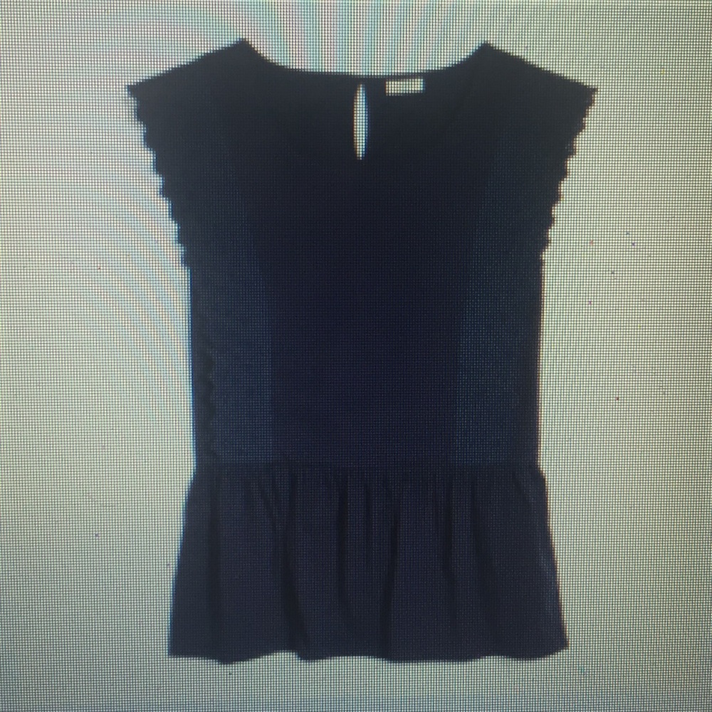 NWOT J Crew Navy Ruffle Sleeve Tank Top