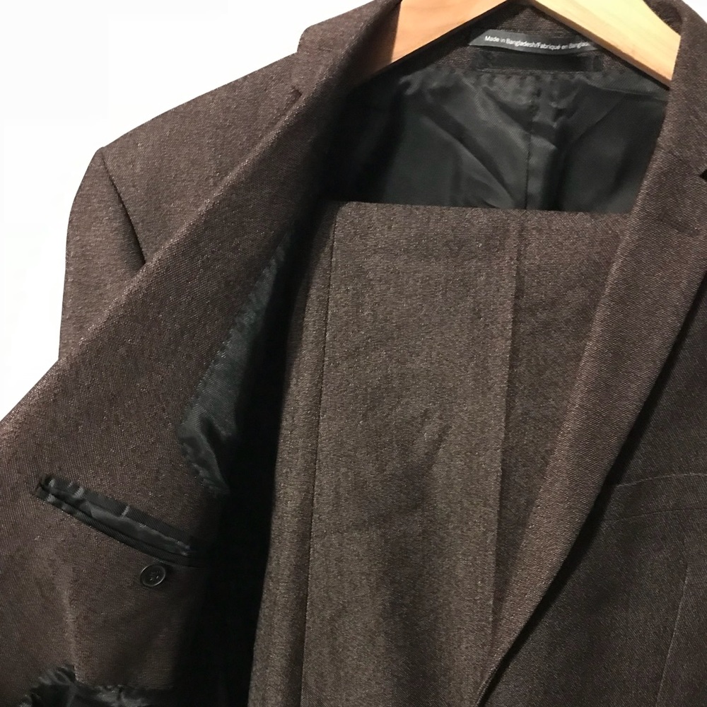 H&M SLIM BROWN SUIT JACKET W/ PANTS