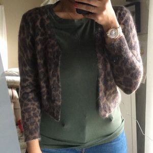 Leopard Cropped Cardigan