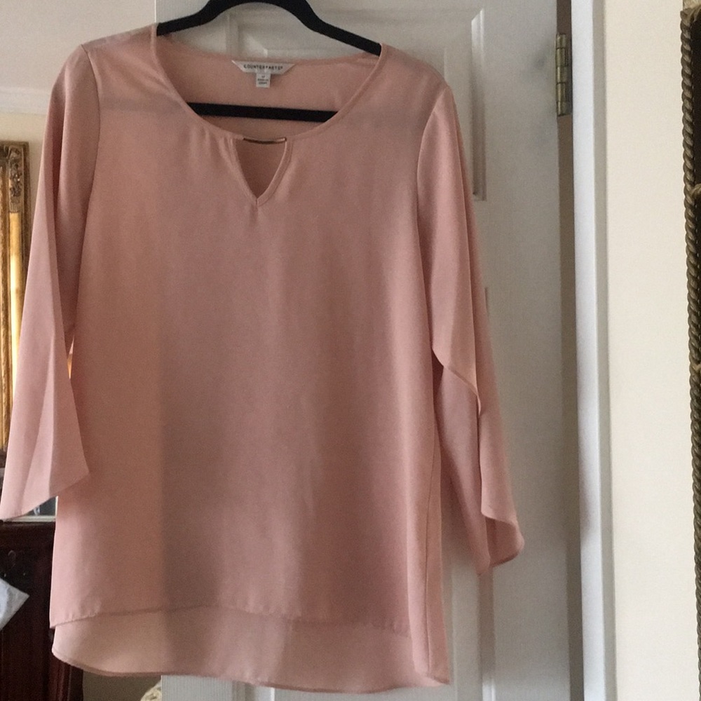 High low blouse flutter bell sleeves