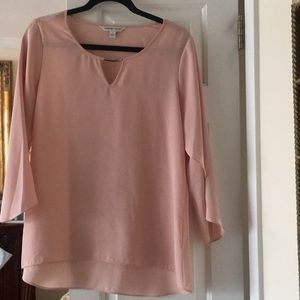 High low blouse flutter bell sleeves