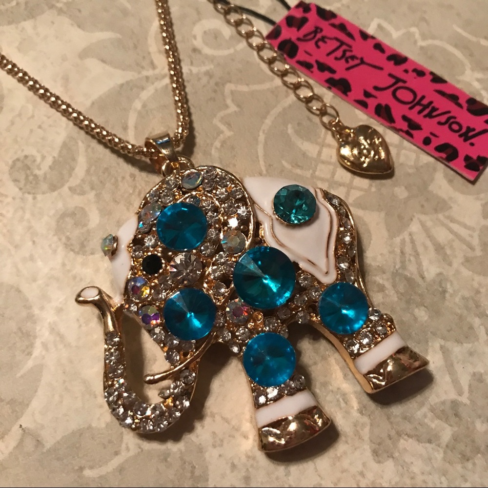 Elephant Betsey Johnson long necklace gift nes 🆕