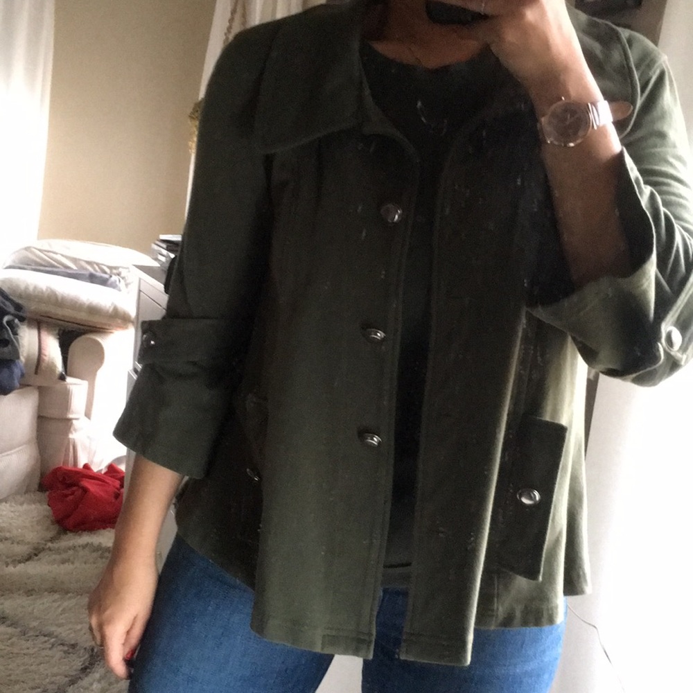 Green military style jacket