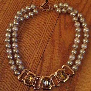 Givenchy Rose Gold Pearl and Crystal Necklace