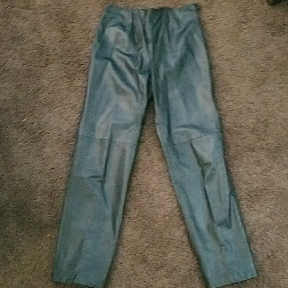 Metallic leather pants (size 6) Great condition