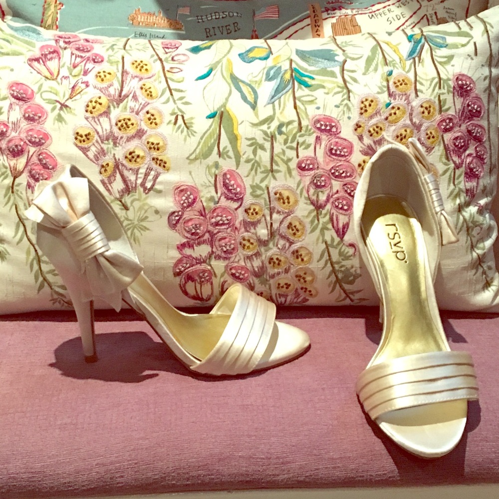 Ivory satin RSVP heels