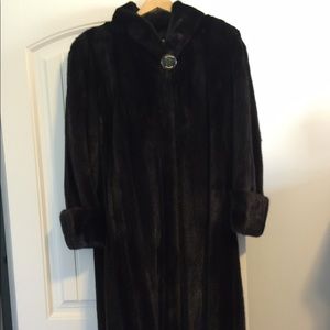 Long Black Mink Fur Coat