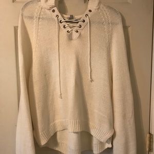 Urban outfitters sweater with hood and lace