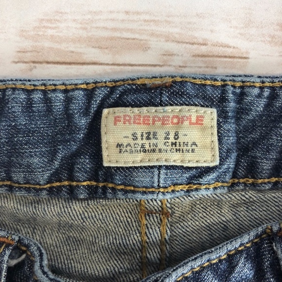 Free People Straight Leg Blue Jeans - Picture 4 of 4