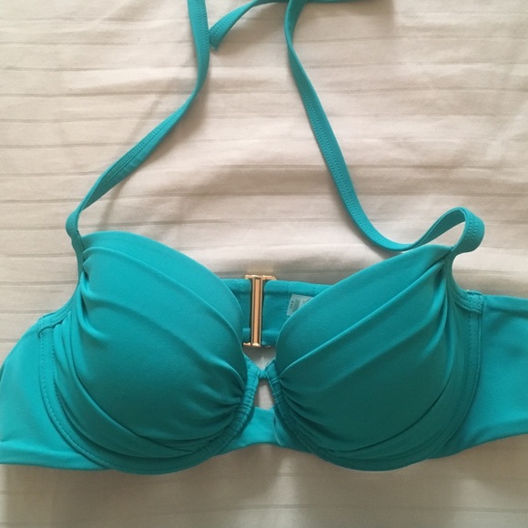 Victoria’s Secret Aqua Halter Bikini Top and Skirt - Picture 2 of 4
