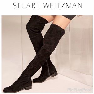 Stuart Weitzman black suede boots