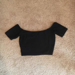 American apparel black off the shoulder crop top!
