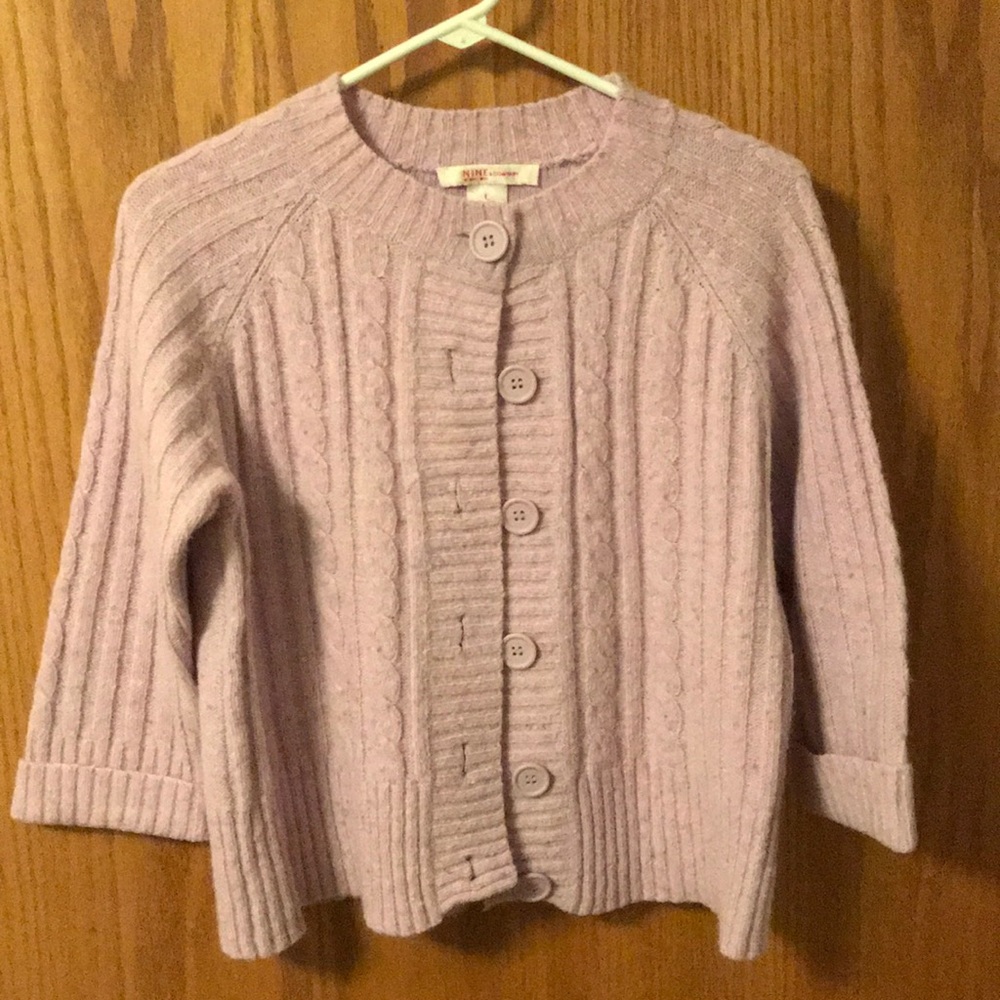 Nine & Co Lavender wool sweater sz Lg