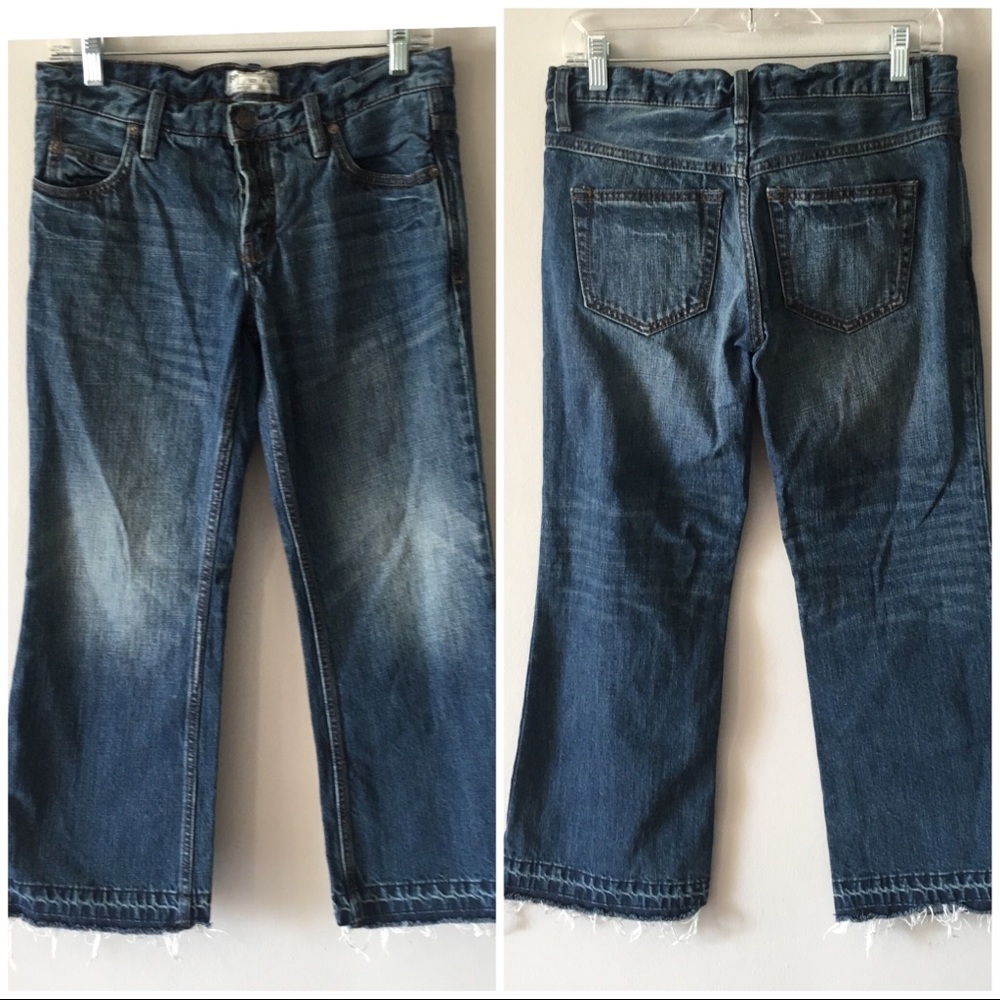 Free People distressed boyfriend cropped jeans