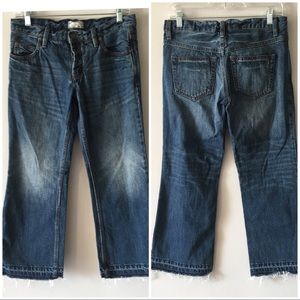 Free People distressed boyfriend cropped jeans