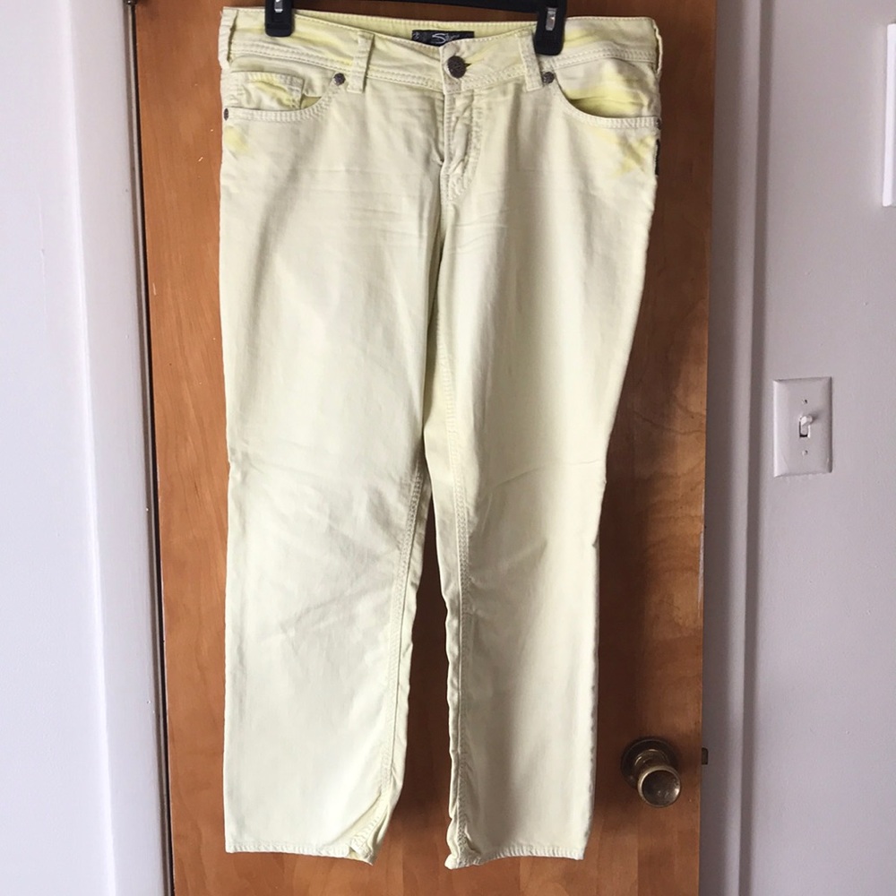 Silver Suki Capris light yellow