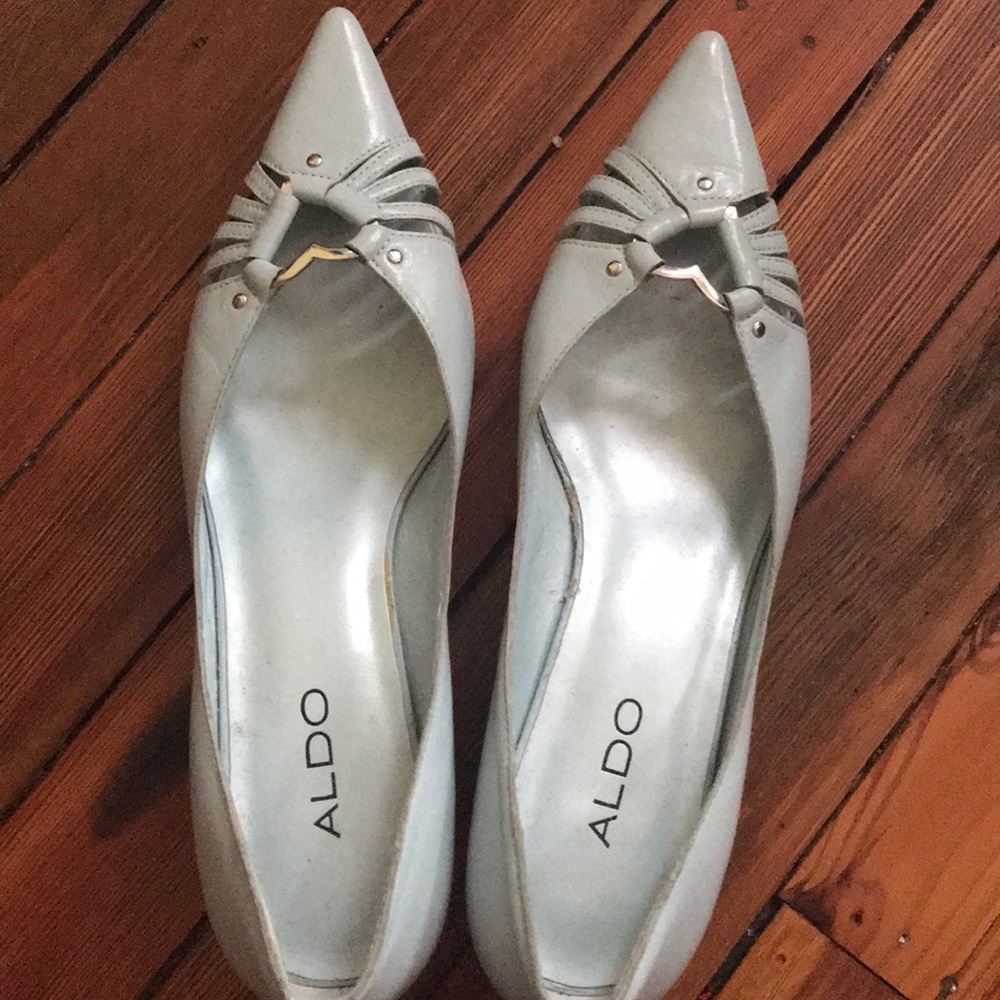 Aldo kitten heel light blue.