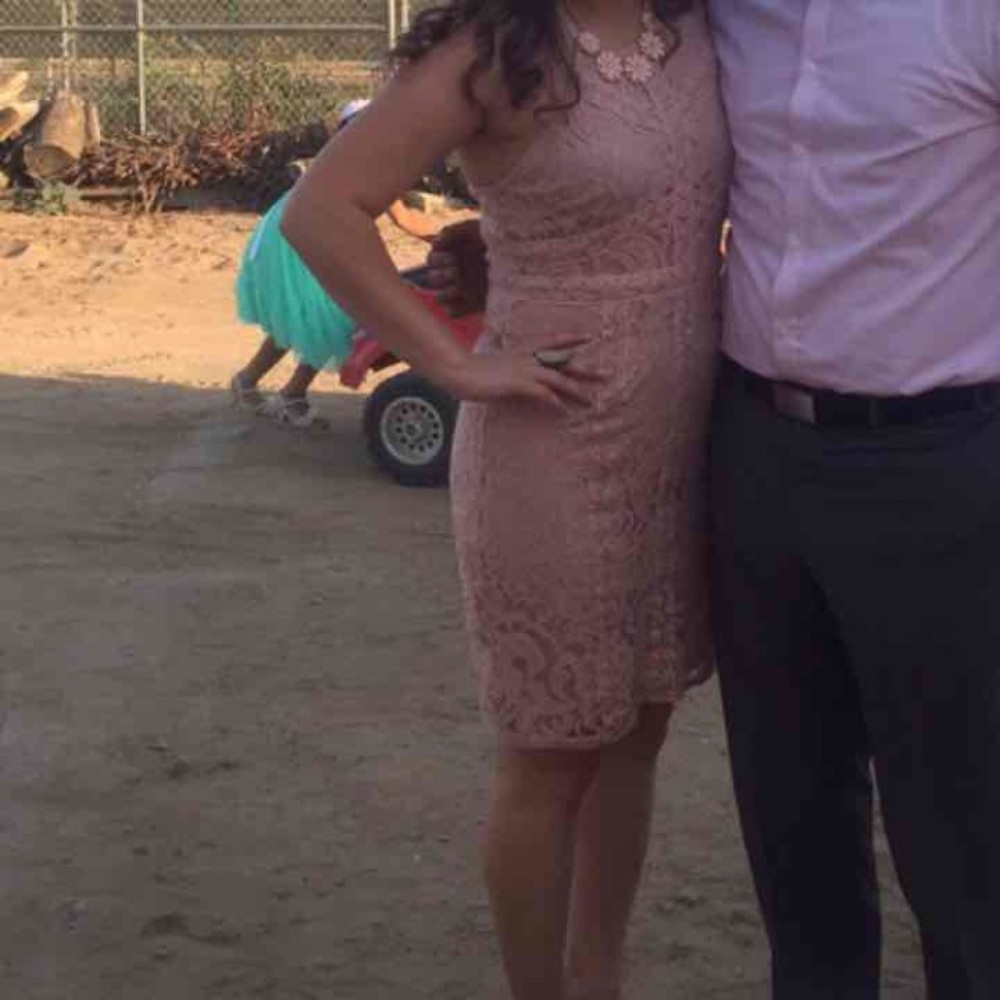 Lace light pink dress