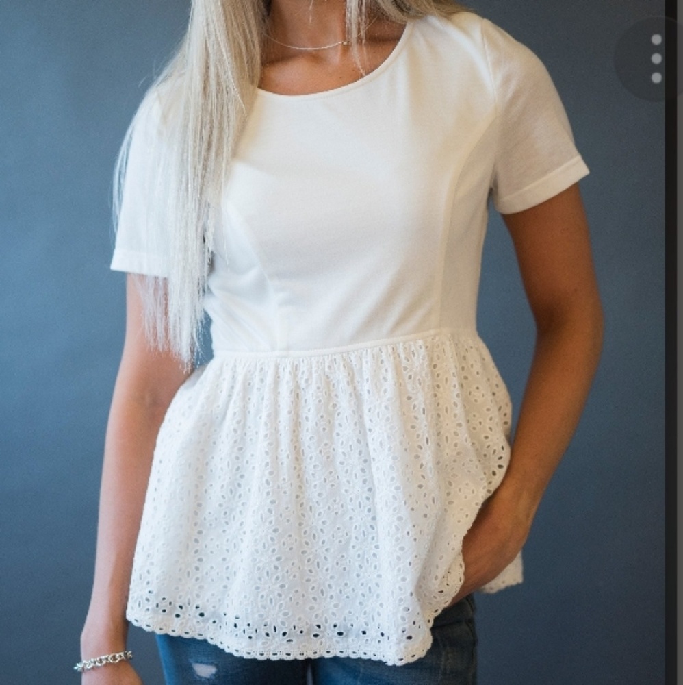 Crochet Lace Peplum Top