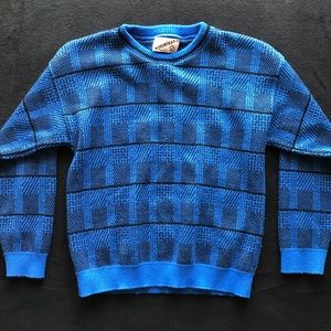 Waterville Vintage Blue and Black Sweater