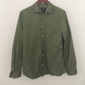 Khaki green dress shirt S
